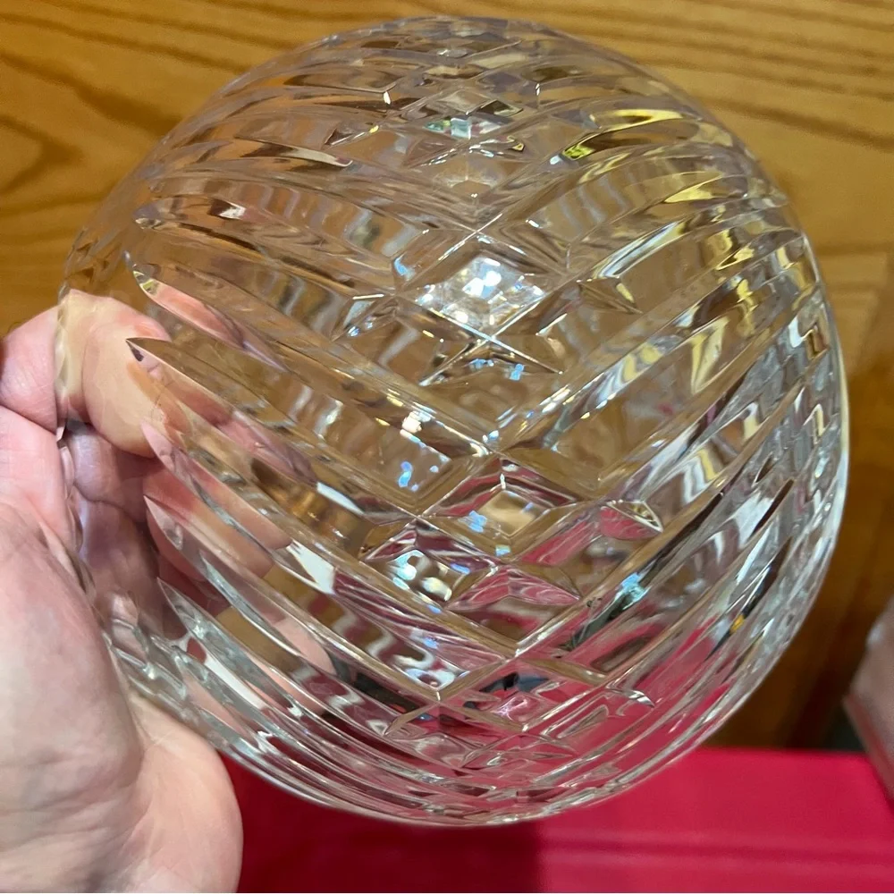 Vintage Mikasa  Leaded Crystal Cut  Large Circular Sphere Vase